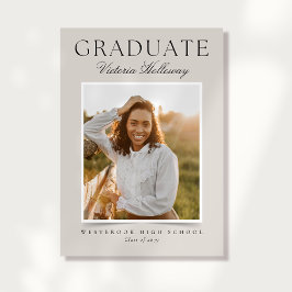Anuncio de graduación de una foto en marfil modern