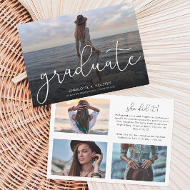 Anuncio de graduación de varias fotos con superpos