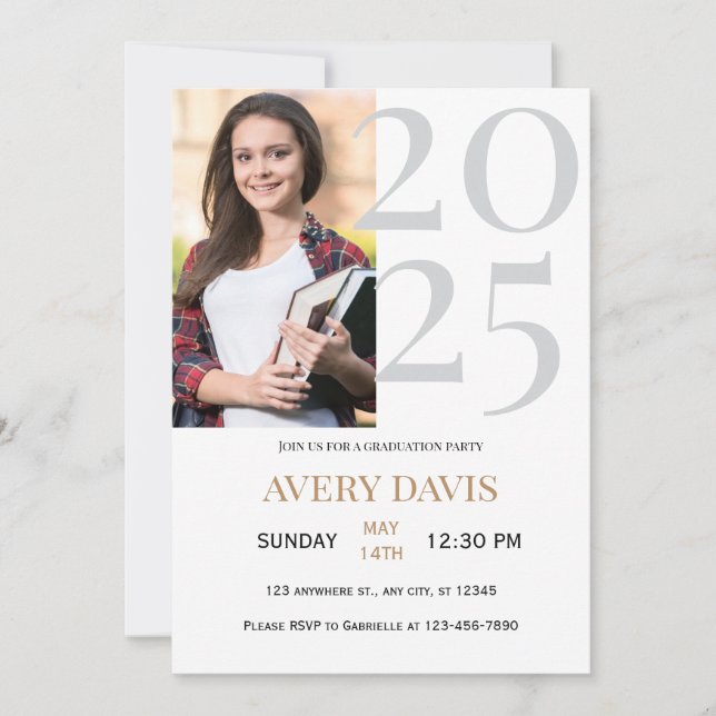 Anuncio de graduación e invitación a la fiesta (Anverso)