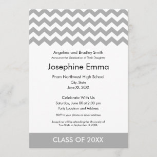 Anuncio de graduación e invitación - Chevrons