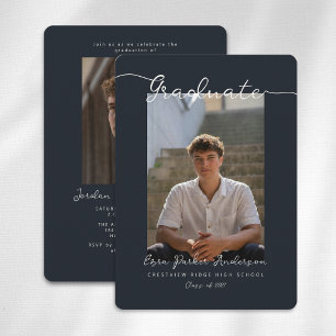 Anuncio de graduación e invitación con foto
