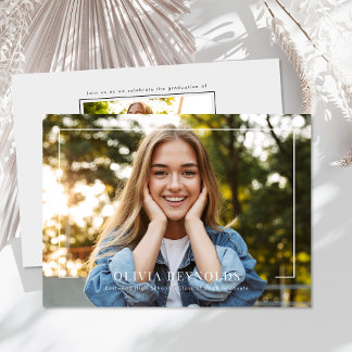 Anuncio de graduación e invitación con fotos