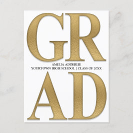 Anuncio de graduación elegante invitación blanco o