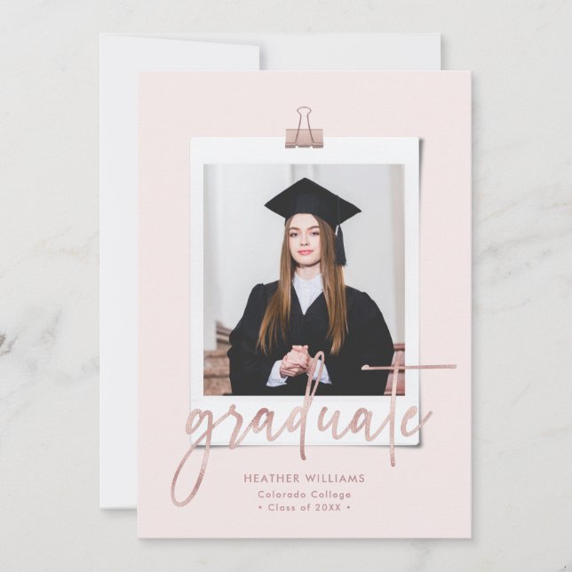Anuncio de graduación elegante moderno (Anverso)