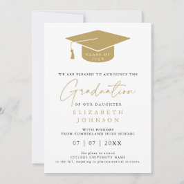 Anuncio de graduación elegante negro y dorado