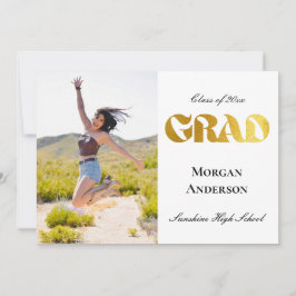 Anuncio de graduación en negro y dorado
