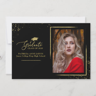 Anuncio de graduación festivo y elegante con foto 