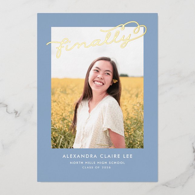 Anuncio de graduación Finalmente con lámina dorada (Anverso)