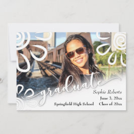 Anuncio de Graduación Floral/Imagen Blanco sobre B