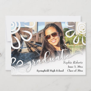 Anuncio de Graduación Floral/Imagen Blanco sobre B
