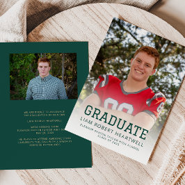 Anuncio de Graduación Foto Dorado Verde Deportivo