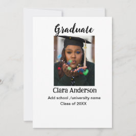 Anuncio de graduación fotoclásico blanco QR