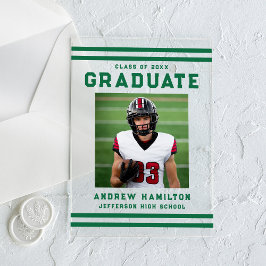 Anuncio de Graduación Fotográfico con Rayas Verdes