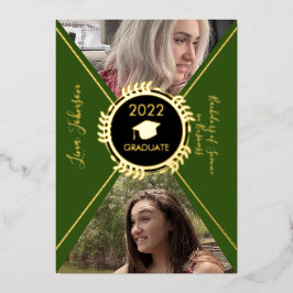 Anuncio de Graduación Geométrica de Oro Prensado