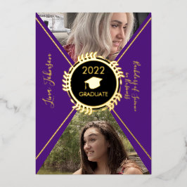 Anuncio de graduación geométrico de oro prensado