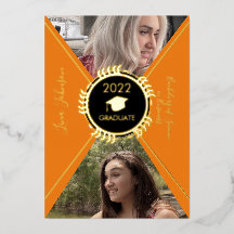 Anuncio de graduación geométrico de oro prensado