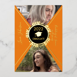 Anuncio de graduación geométrico de oro prensado