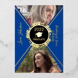 Anuncio de graduación geométrico de oro prensado