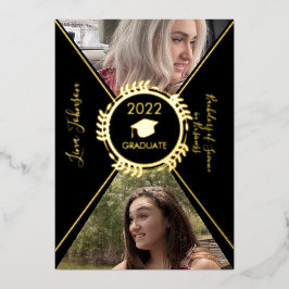 Anuncio de graduación geométrico de oro prensado