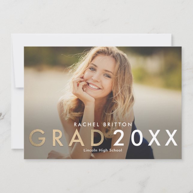 Anuncio de graduación Invitación Mezcla Moderna (Anverso)