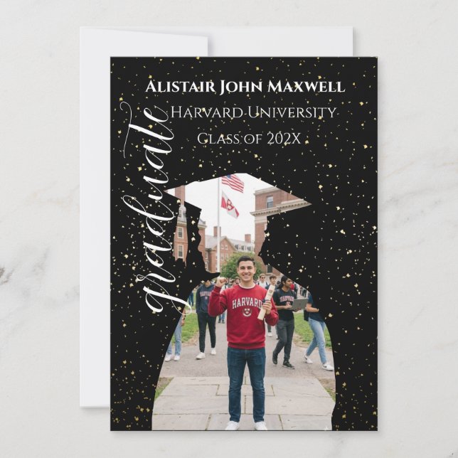 Anuncio de Graduación Invitación | Tarjeta de Grad (Anverso)