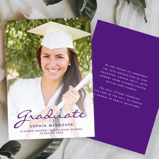 Anuncio de Graduación Letra Morada Foto 2026 (Subido por el creador)