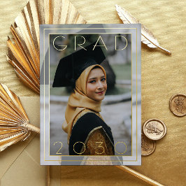 Anuncio de graduación minimalista chic con lámina 