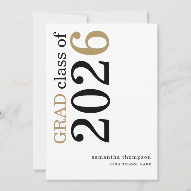 Anuncio de Graduación Modern Black Gold 2026 (Anverso)