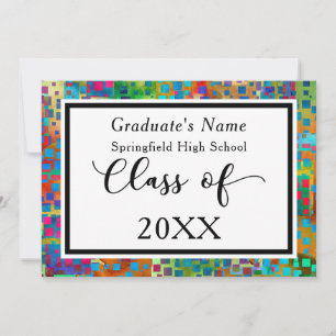 Anuncio de graduación moderno con confeti colorido