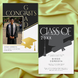 Anuncio de graduación moderno con lámina de foto e