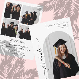 Anuncio de graduación moderno con toque rosado | A