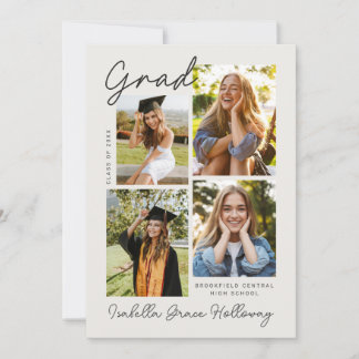 Anuncio de graduación moderno con varias fotos