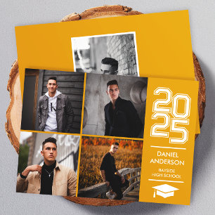 Anuncio de graduación moderno de la foto de la pla