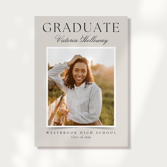 Anuncio de graduación moderno de una foto en marfi (Subido por el creador)