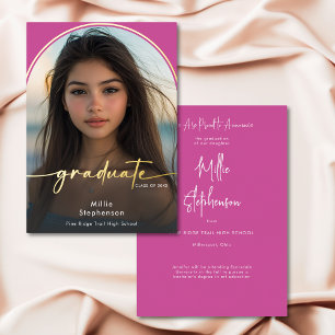 Anuncio de graduación moderno minimalista con pape