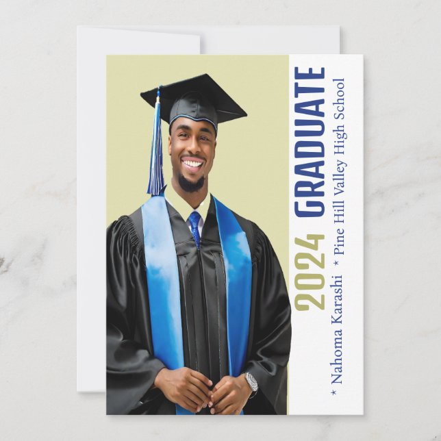 Anuncio de graduación personalizado 2025 masculino (Anverso)