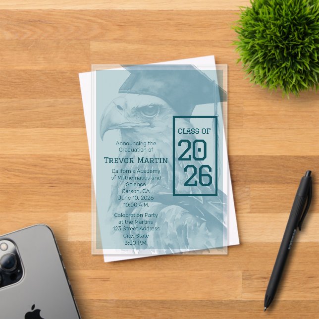 Anuncio de graduación personalizado águila invitac (Insitu (Tarjeta de Invitación))