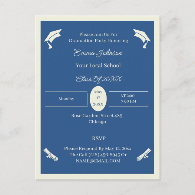 Anuncio de Graduación Personalizado Minimalista Be (Anverso)