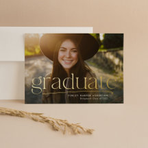 Anuncio de graduación personalizado simple de una