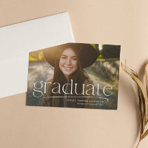 Anuncio de graduación personalizado simple de una