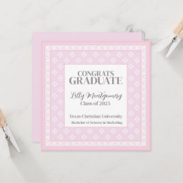 Anuncio de graduación rosa cuadrado