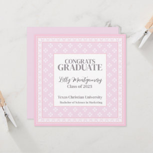 Anuncio de graduación rosa cuadrado