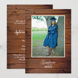 Anuncio de graduación rústico con foto