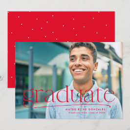 Anuncio de graduación simple de una foto en rojo