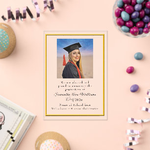 Anuncio de graduación Tarjeta acrílica universitar