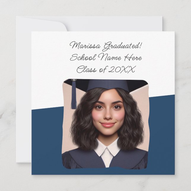 Anuncio de graduación tipografía de foto personali (Anverso)
