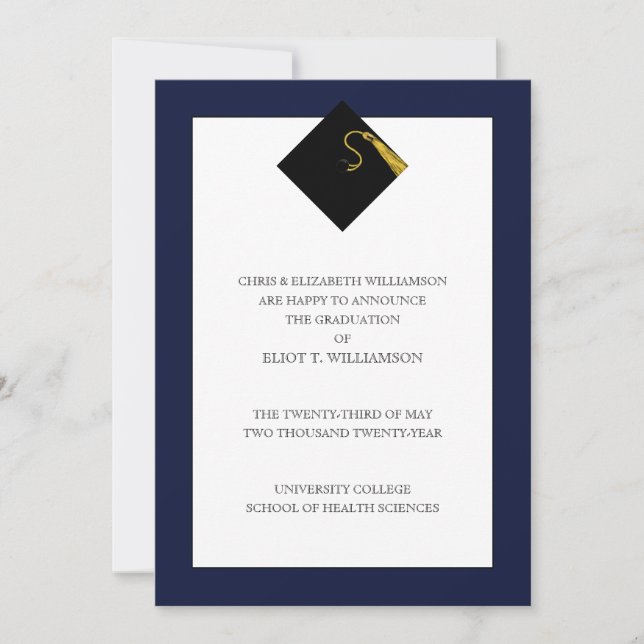 Anuncio de graduación único  (Anverso)