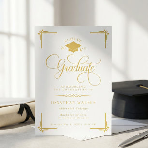 Anuncio de Graduación Universitaria en Elegante Or