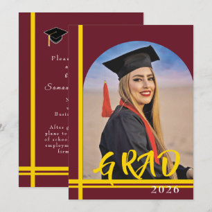 Anuncio de graduación universitaria líneas doradas