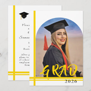 Anuncio de graduación universitaria líneas doradas
